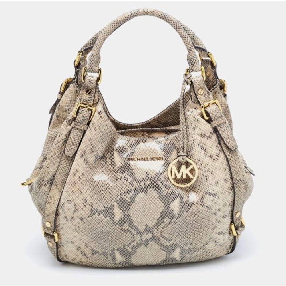 Michael Michael Kors Beige Python Effect Leather … - image 1